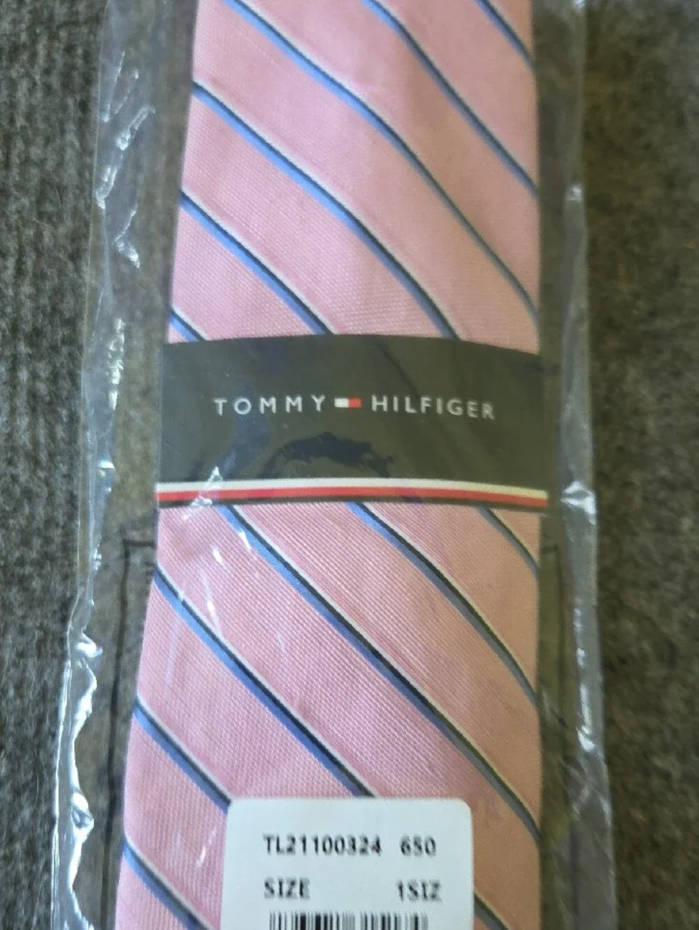 Tommy Hilfiger Pink Diagonal Stripe Tie